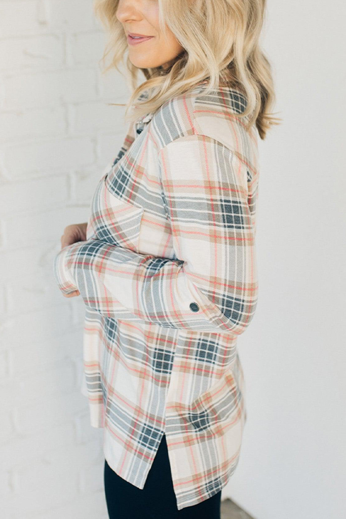 Leigh Stretch Plaid Top