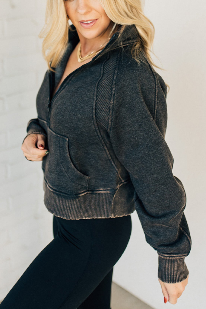 Rory Ribbed Half Zip Pullover