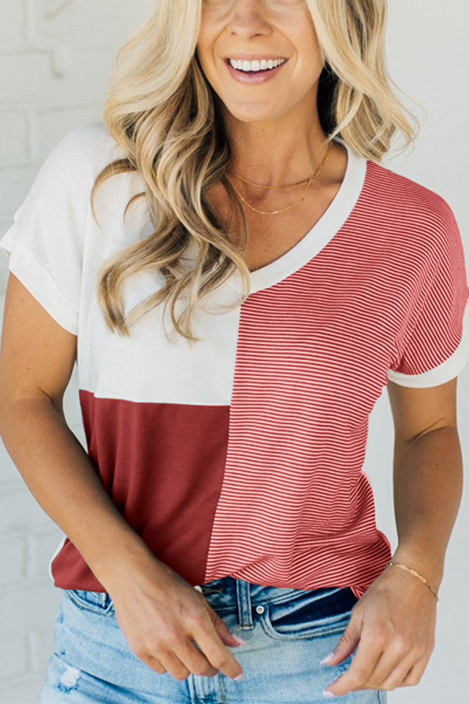 Jem Colorblock V-Neck Tee