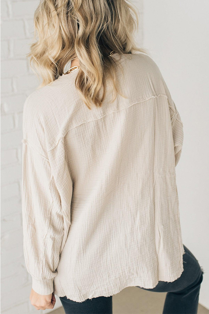 Double Gauze Oversized Henley