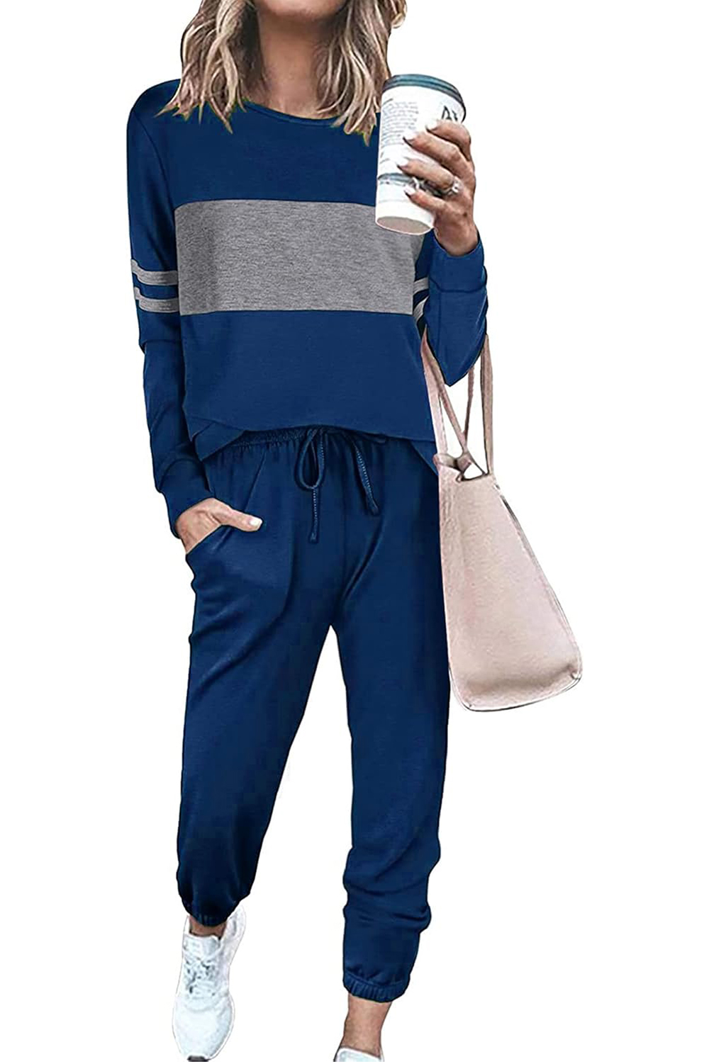 Casual Color Block 2-Piece Loungewear Set  (Final Days: Big Savings!!!)