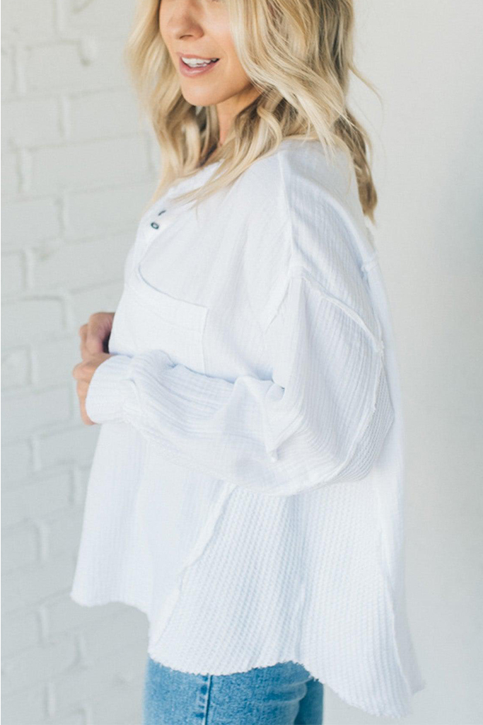 Double Gauze Oversized Henley