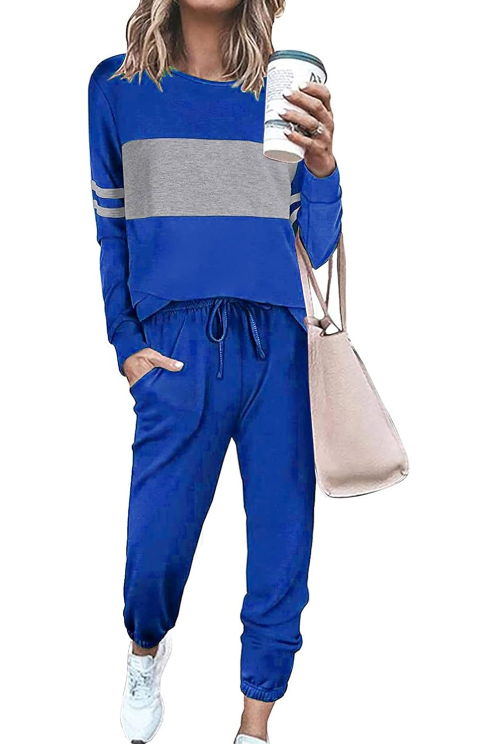Casual Color Block 2-Piece Loungewear Set  (Final Days: Big Savings!!!)