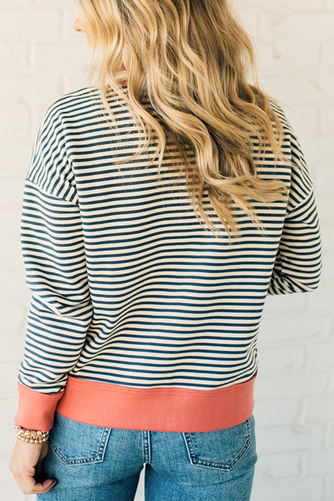 🔥Women's  Striped Oversized Sweatshirt (Buy 2 Free Shipping)