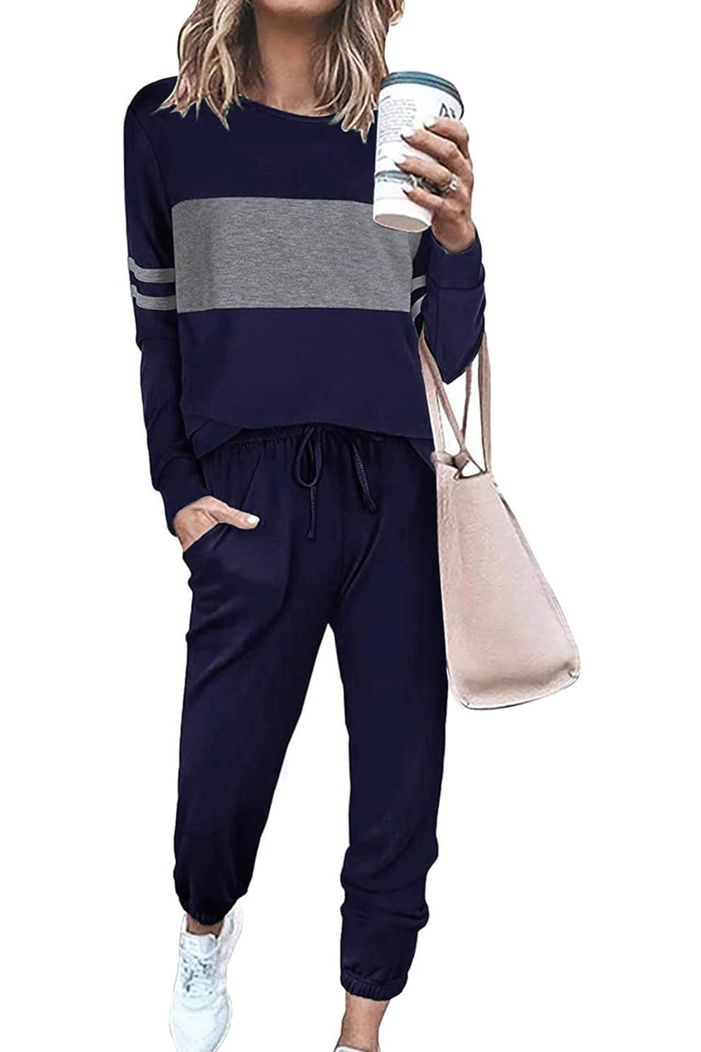 Casual Color Block 2-Piece Loungewear Set  (Final Days: Big Savings!!!)