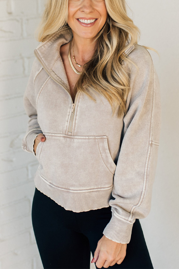 Rory Ribbed Half Zip Pullover