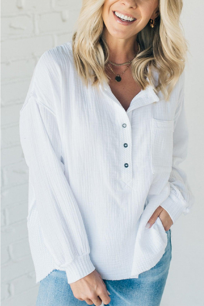 Double Gauze Oversized Henley
