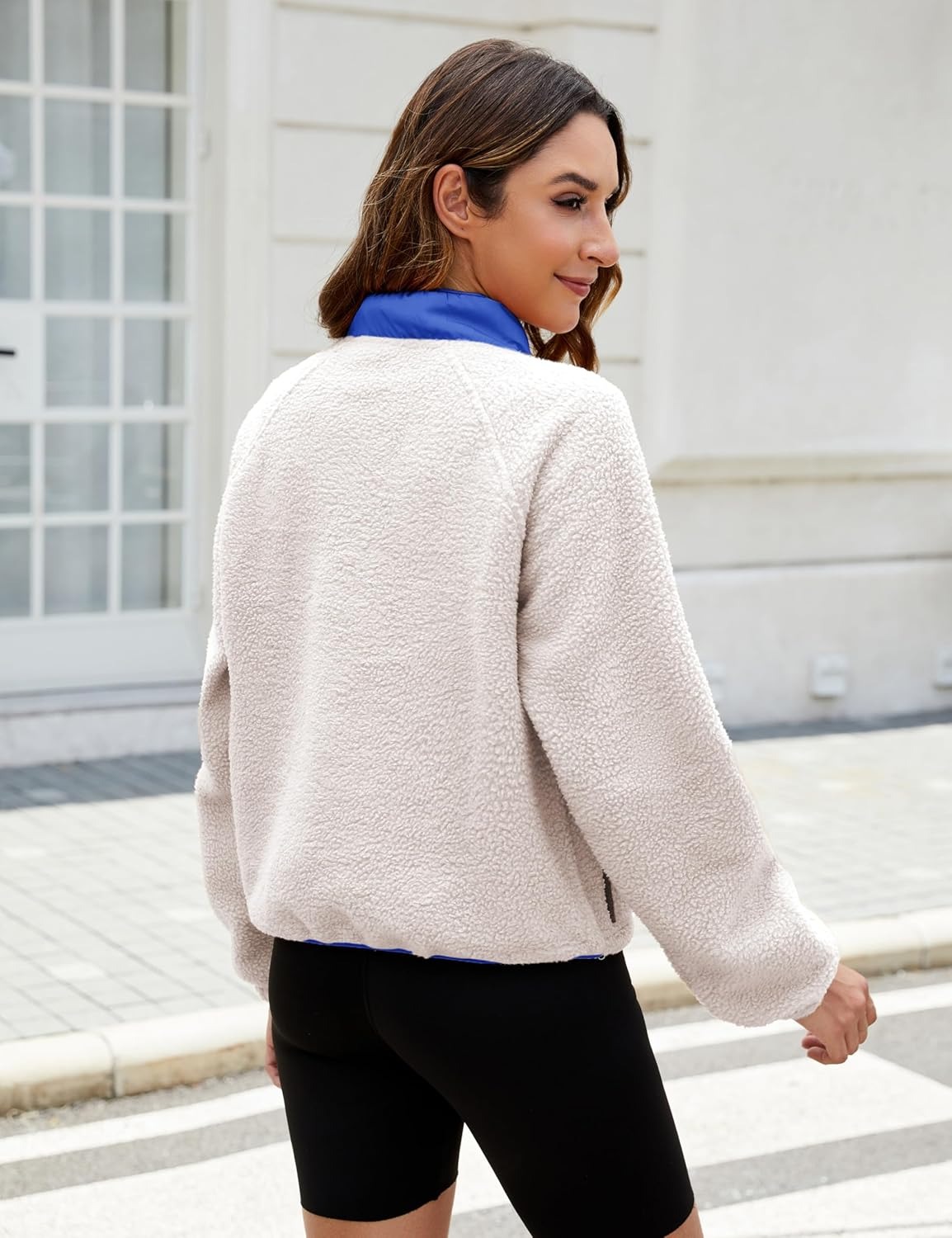 Women’s Fleece Pullover Jacket Cropped  Fuzzy Sherpa Jacket(BUY 2 FREE SHIPPING)