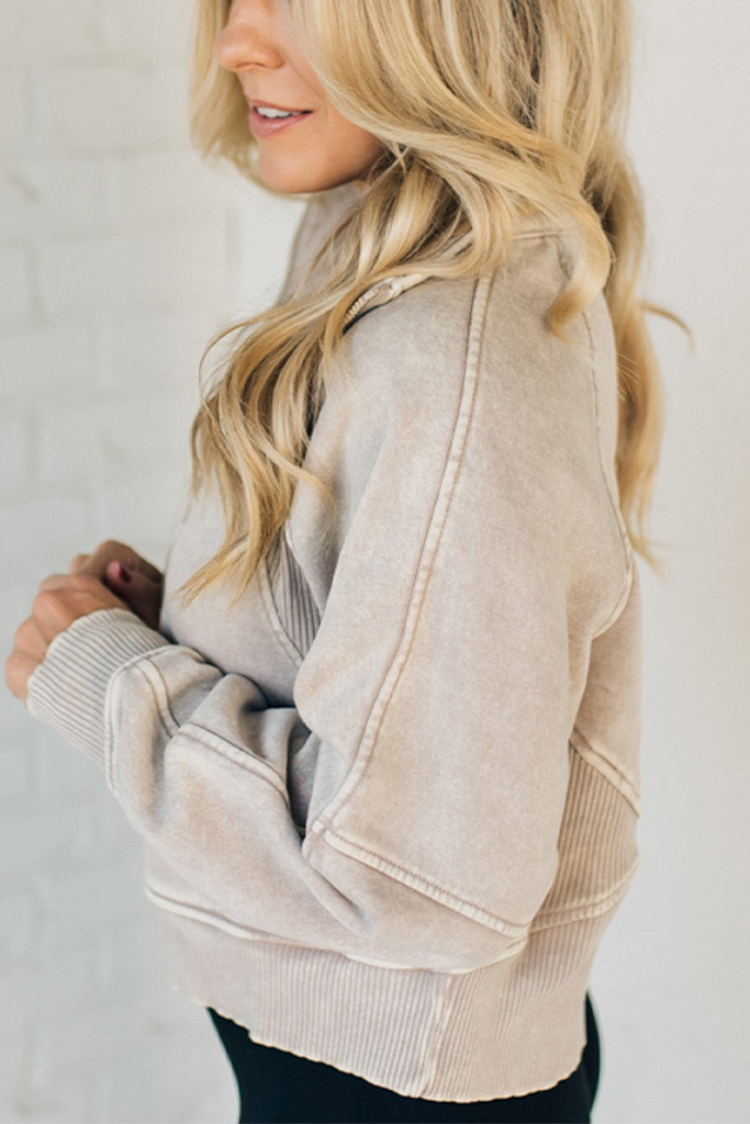 Rory Ribbed Half Zip Pullover