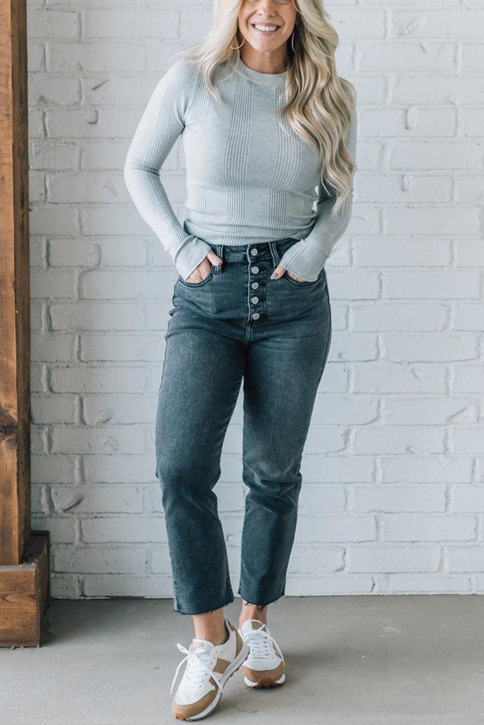 Katie Ribbed Slim Sweater