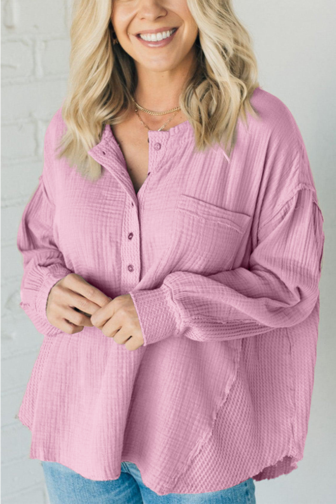 Double Gauze Oversized Henley