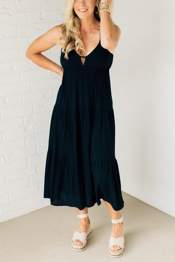 Sailor Keyhole Midi Dress