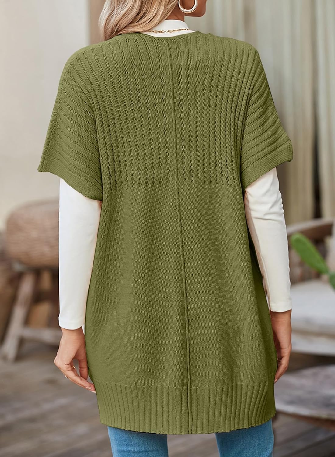 Women's Lightweight Pleated Front Short Sleeve Cardigan(Buy 2 Free Shipping)