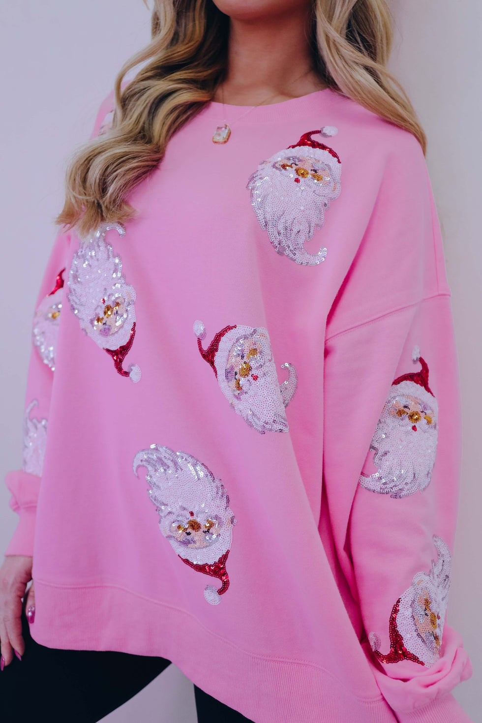 Women's Santa Sequin Patch Sweatshirt