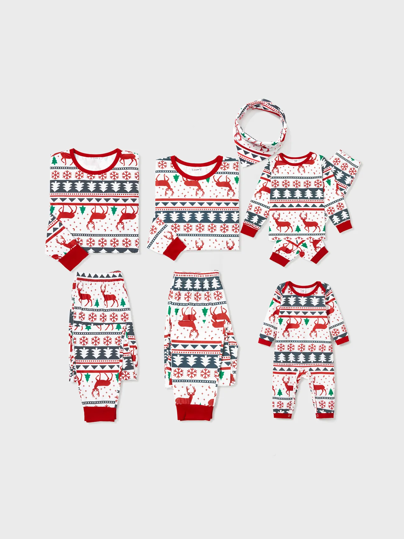 🎄Christmas All Over Reindeer Print Family Matching Long-sleeve Pajamas Sets