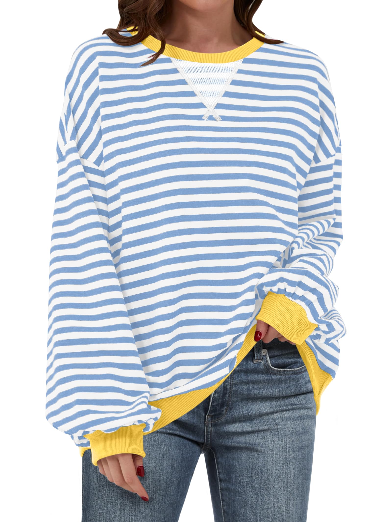 Women's  Striped Oversized Sweatshirt (Buy 2 Free Shipping)
