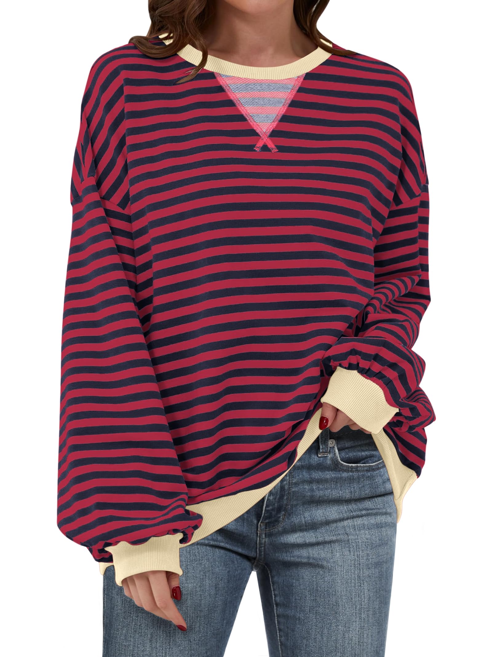 Women's  Striped Oversized Sweatshirt (Buy 2 Free Shipping)