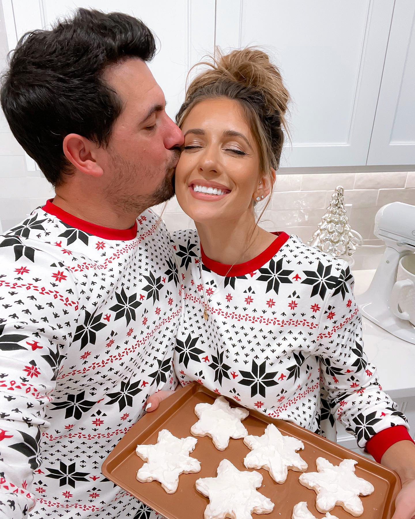 Snowflake Family Pajamas 2-piece Set-Pink Laura