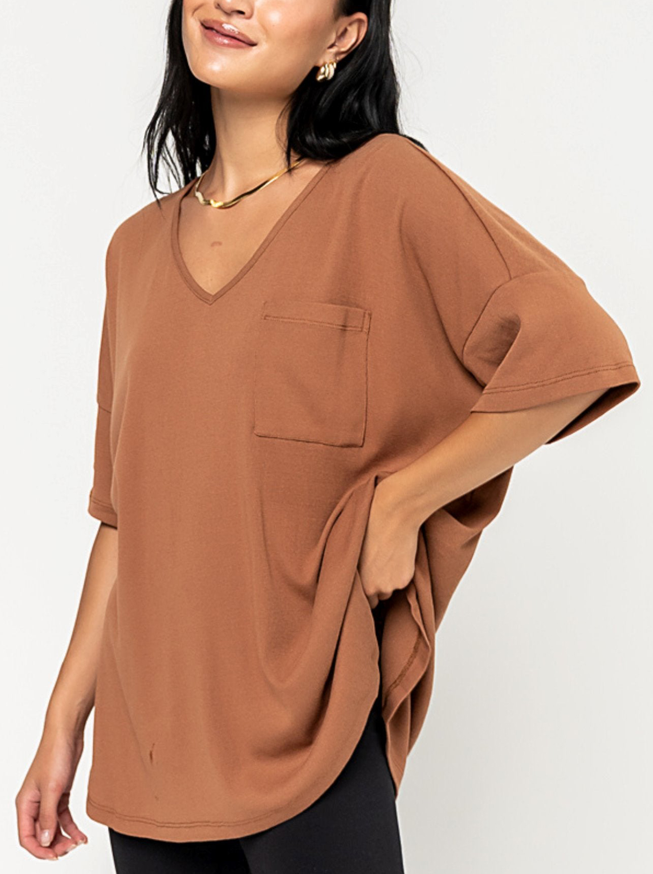 2024 NEW Elegant Knit V-Neck Tee(Buy 2 Free Shipping)