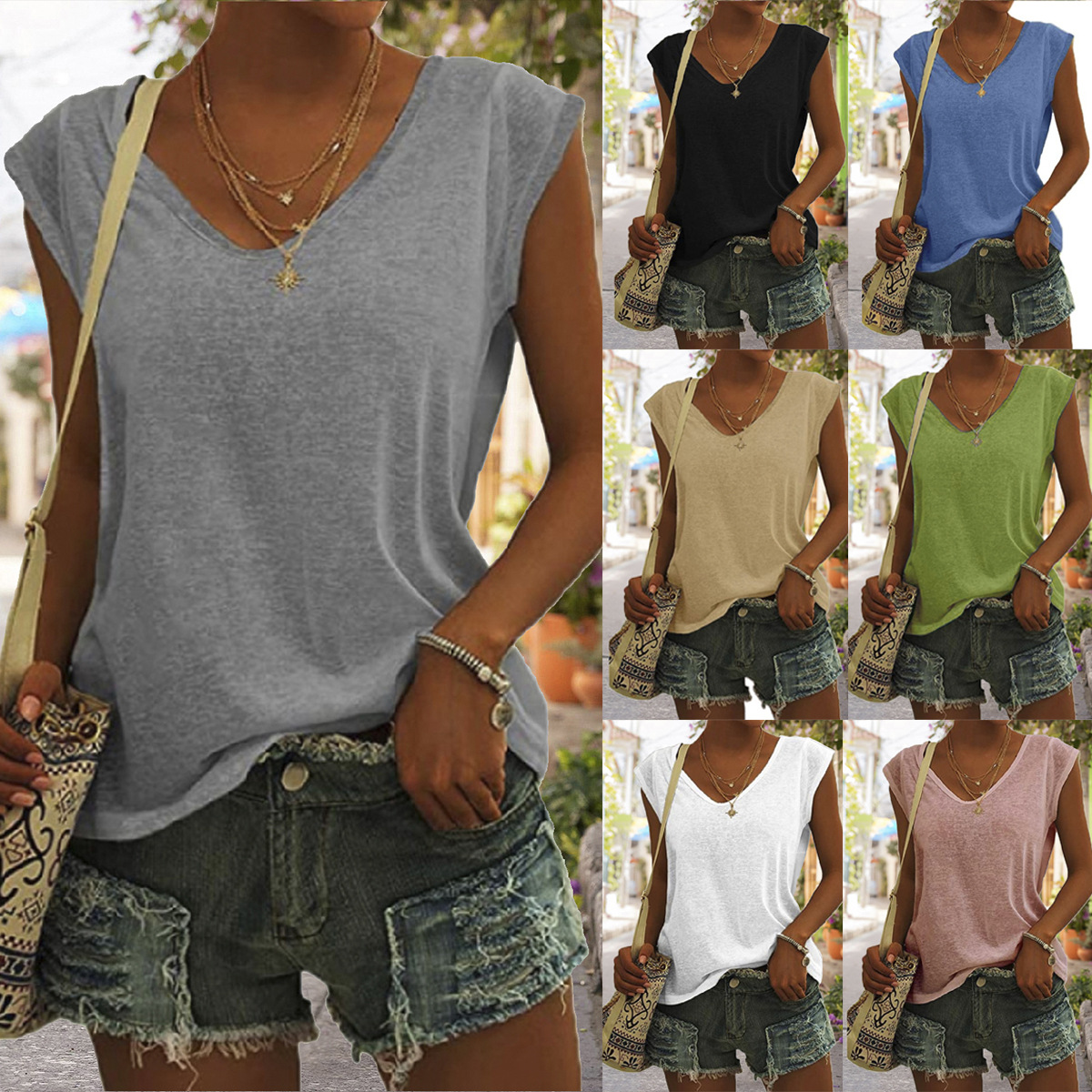 Comfortable Casual Solid Multicolor T-Shirt-Pink Laura