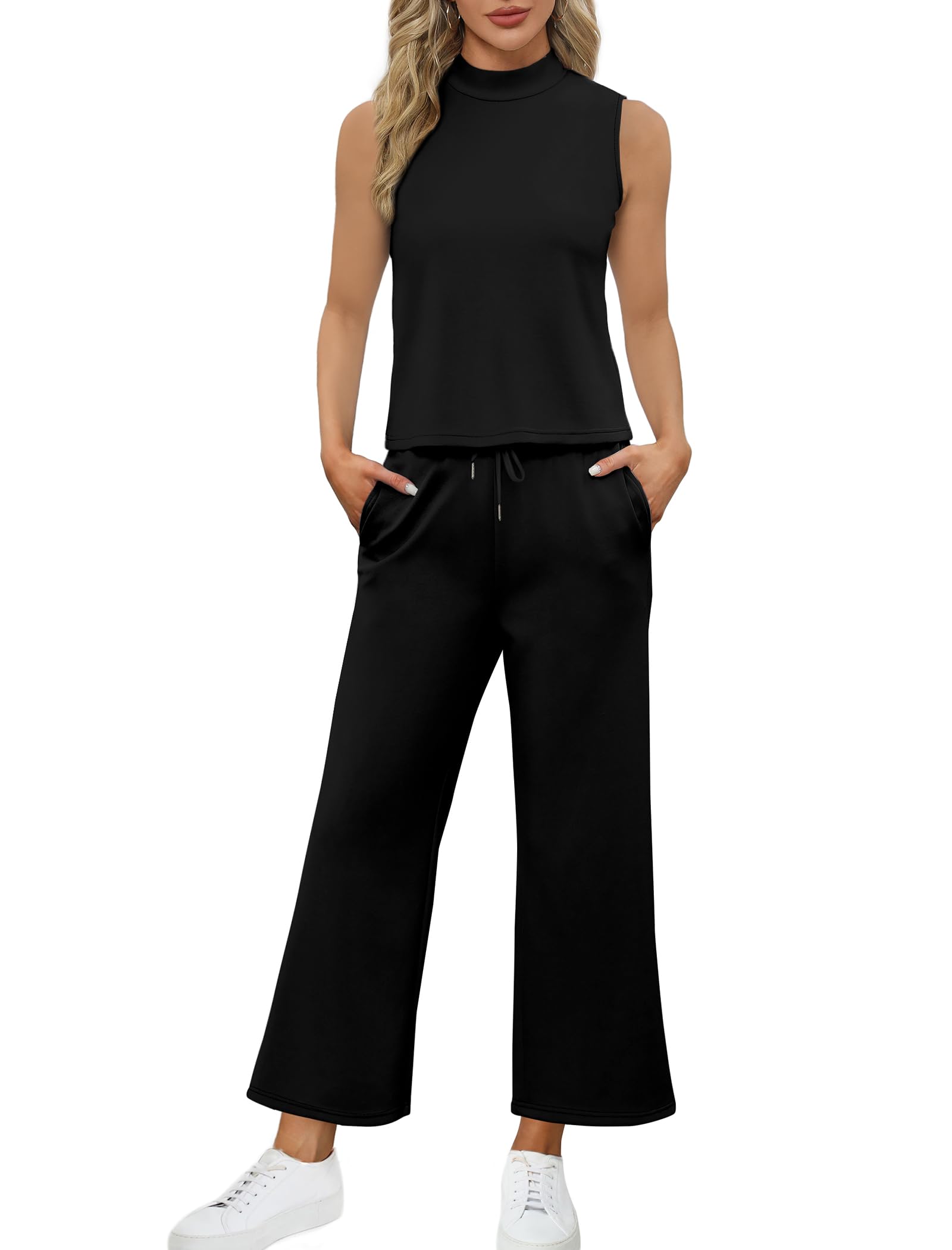 Women's Round Neck Wide Leg Pants Casual Suit✨Buy 2 Free Shipping