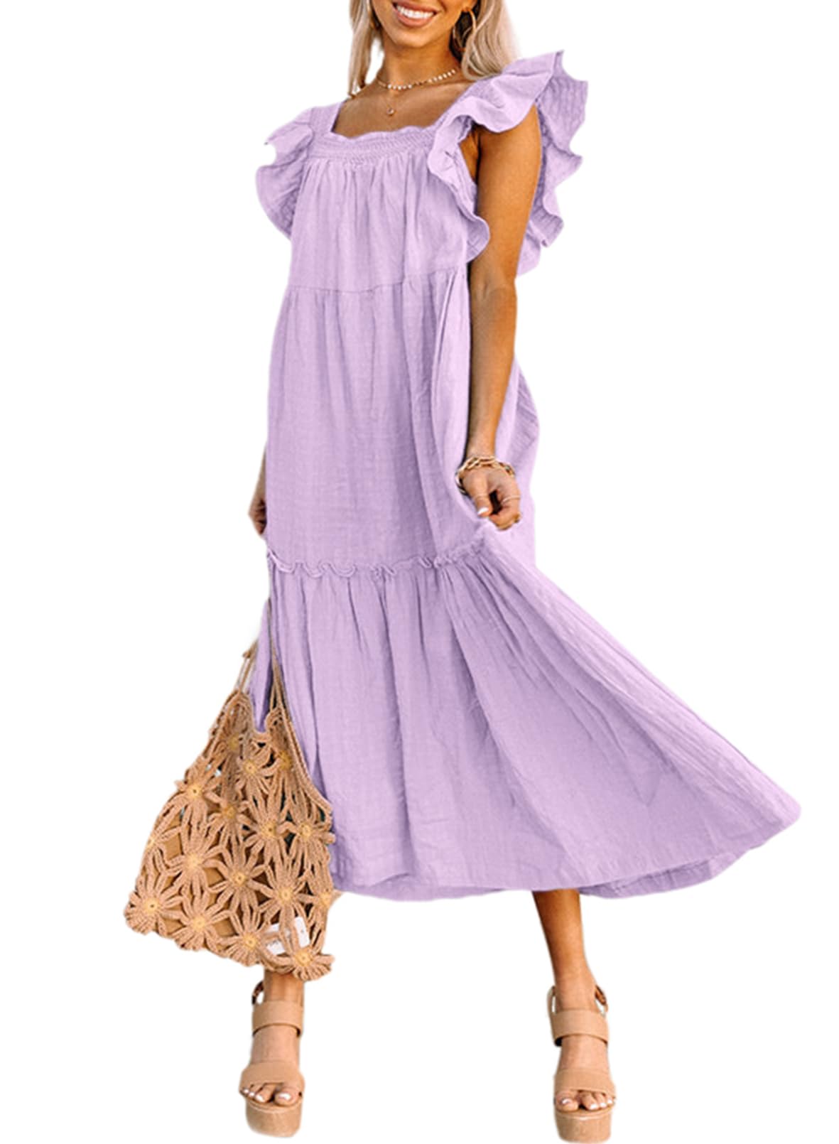 2024 Spring Summer Square Collar Dress Off Shoulder Style✨Buy 2 Free Shipping