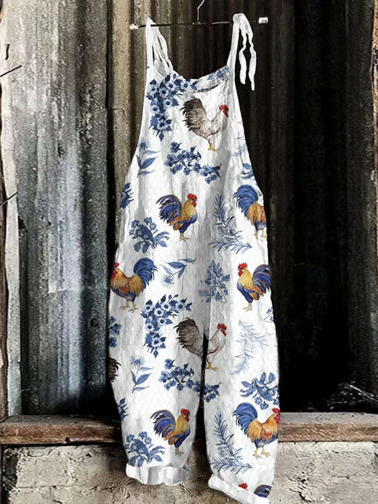  Loose casual jumpsuit with fun print