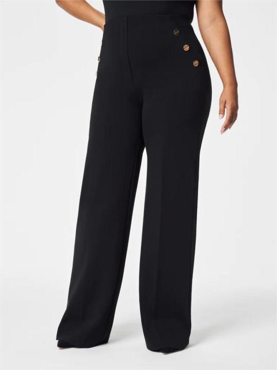 Button Wide Leg Pant