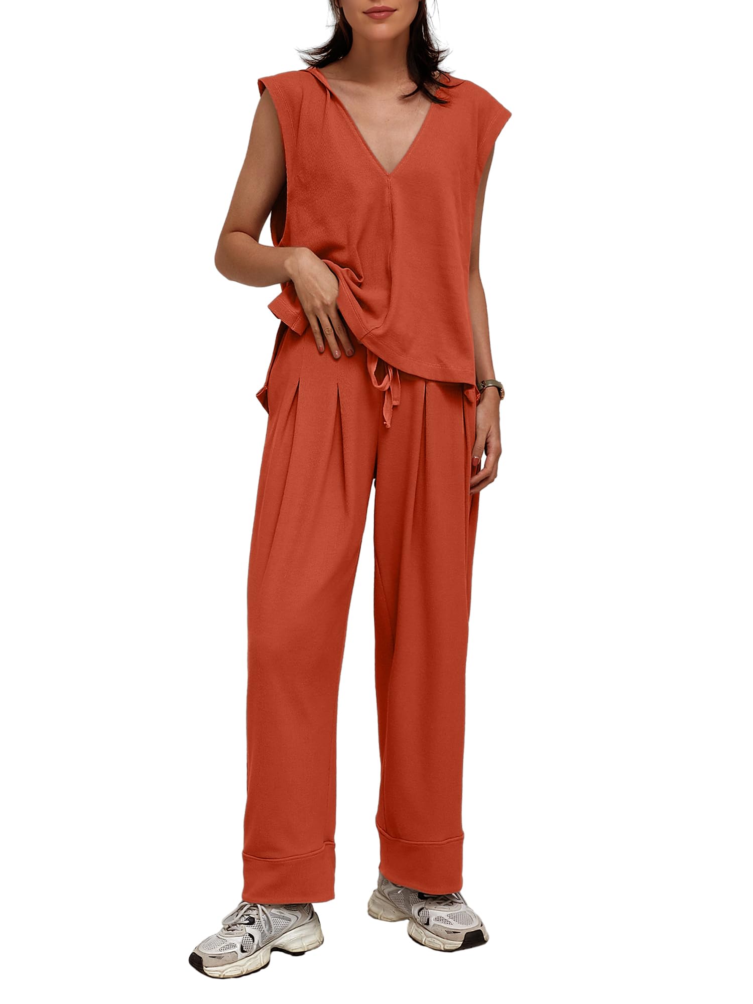 Women's Casual Hooded Sleeveless Summer Two Piece Suit✨Buy 2 Free Shipping