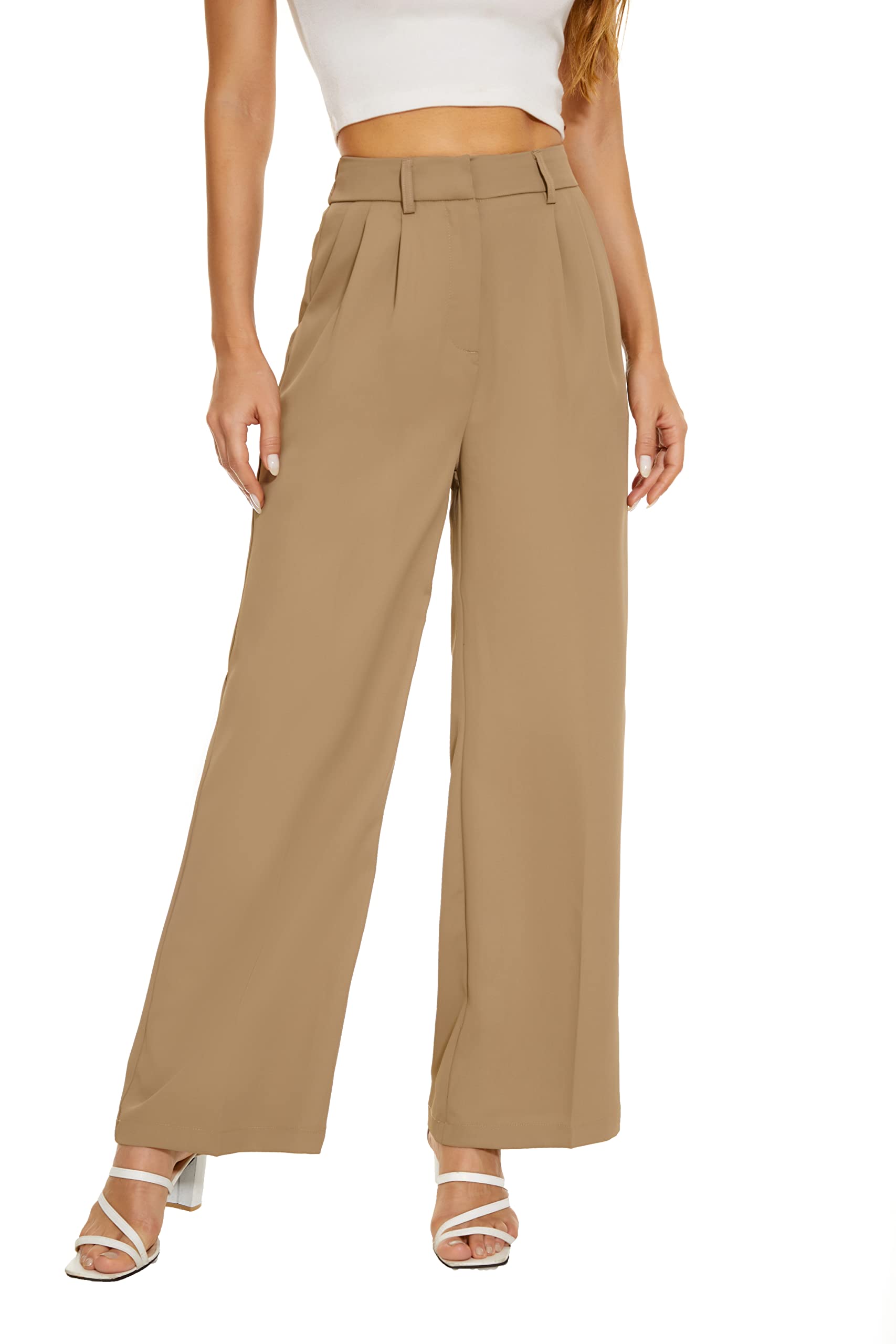 HOT SALE Women's Hish Elastic Waist Back Straight Suit Wide Leg Pants (Buy 2 Free Shipping)