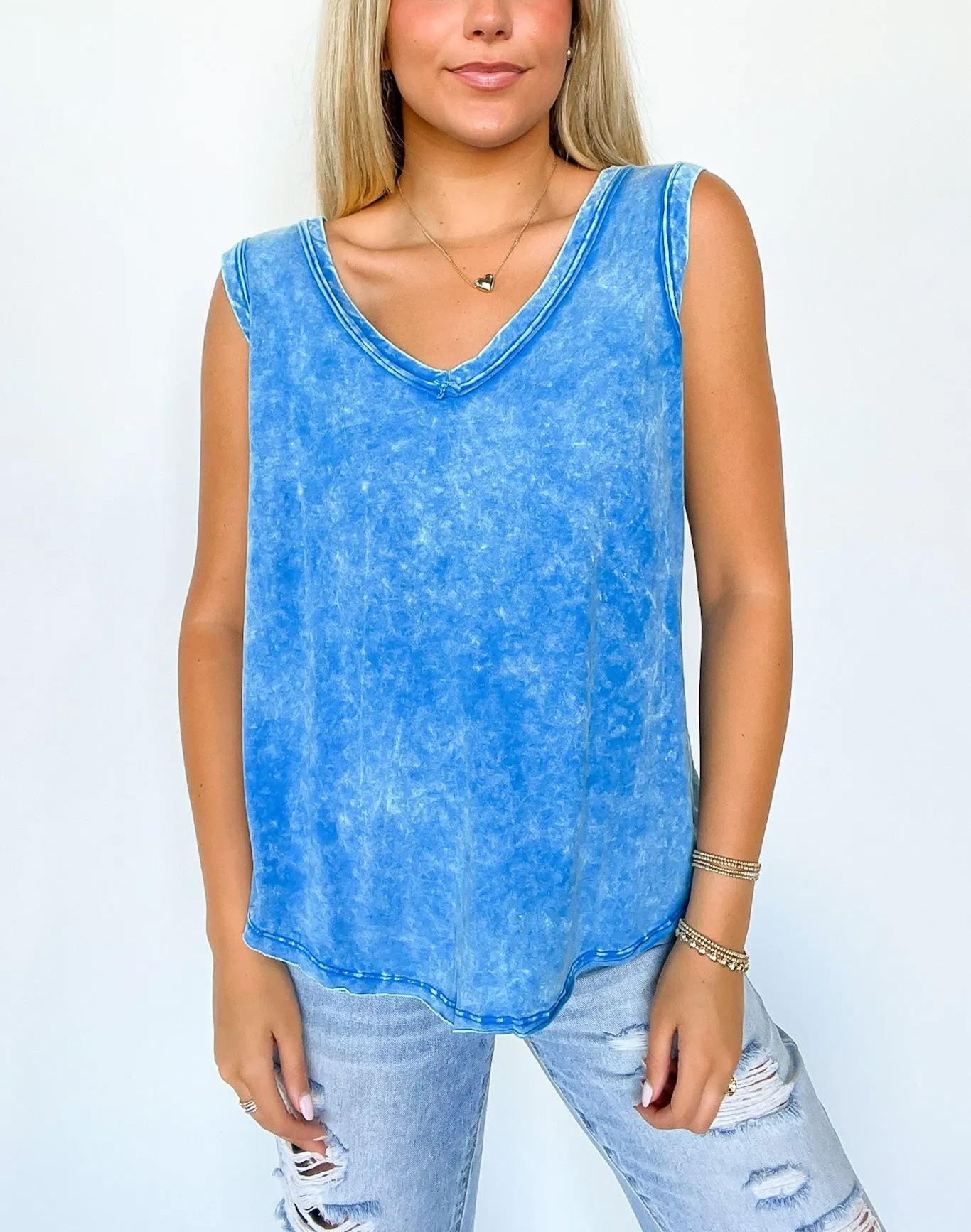 Mineral Wash Flowy Tank Top