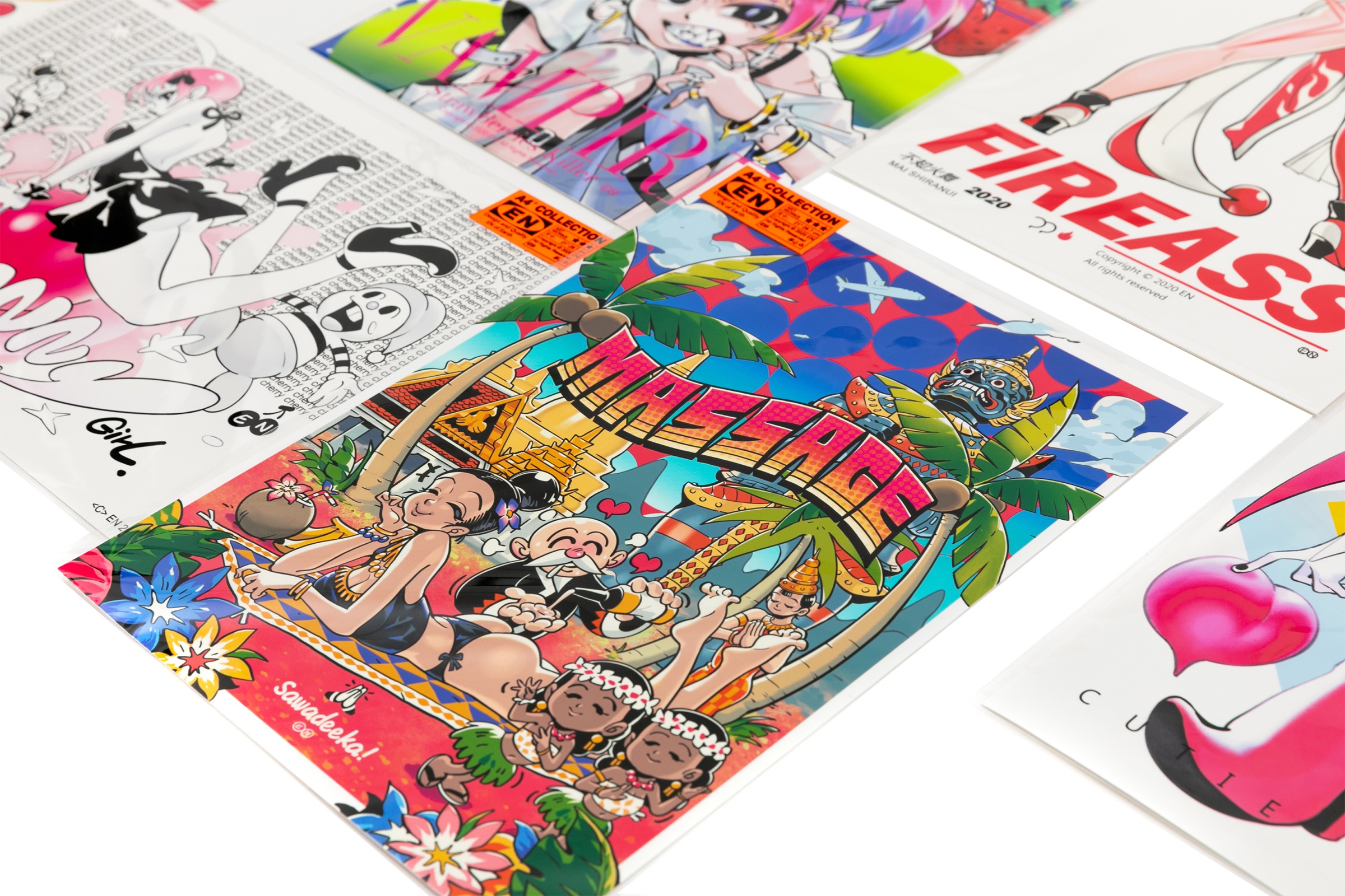 EN A-works Art giclee illustration A4 (4 sheets) - C