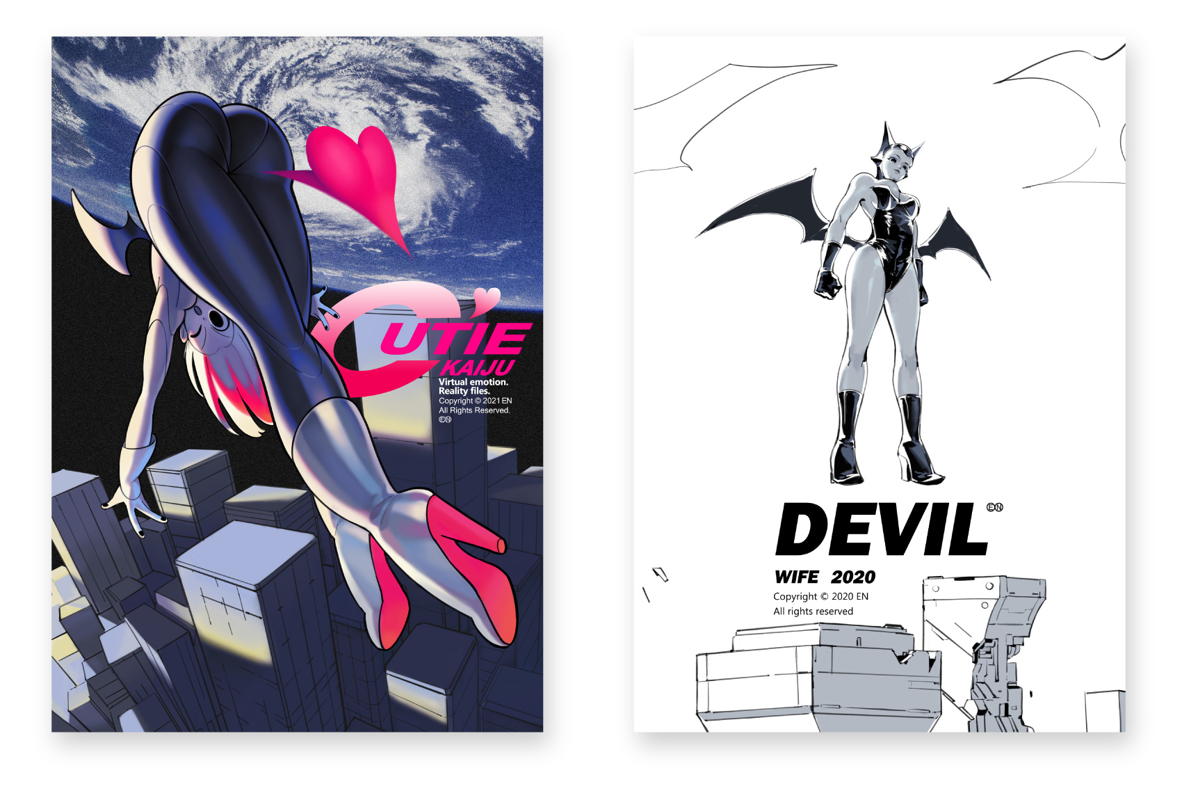 EN A-works Art giclee illustration A4 (4 sheets)