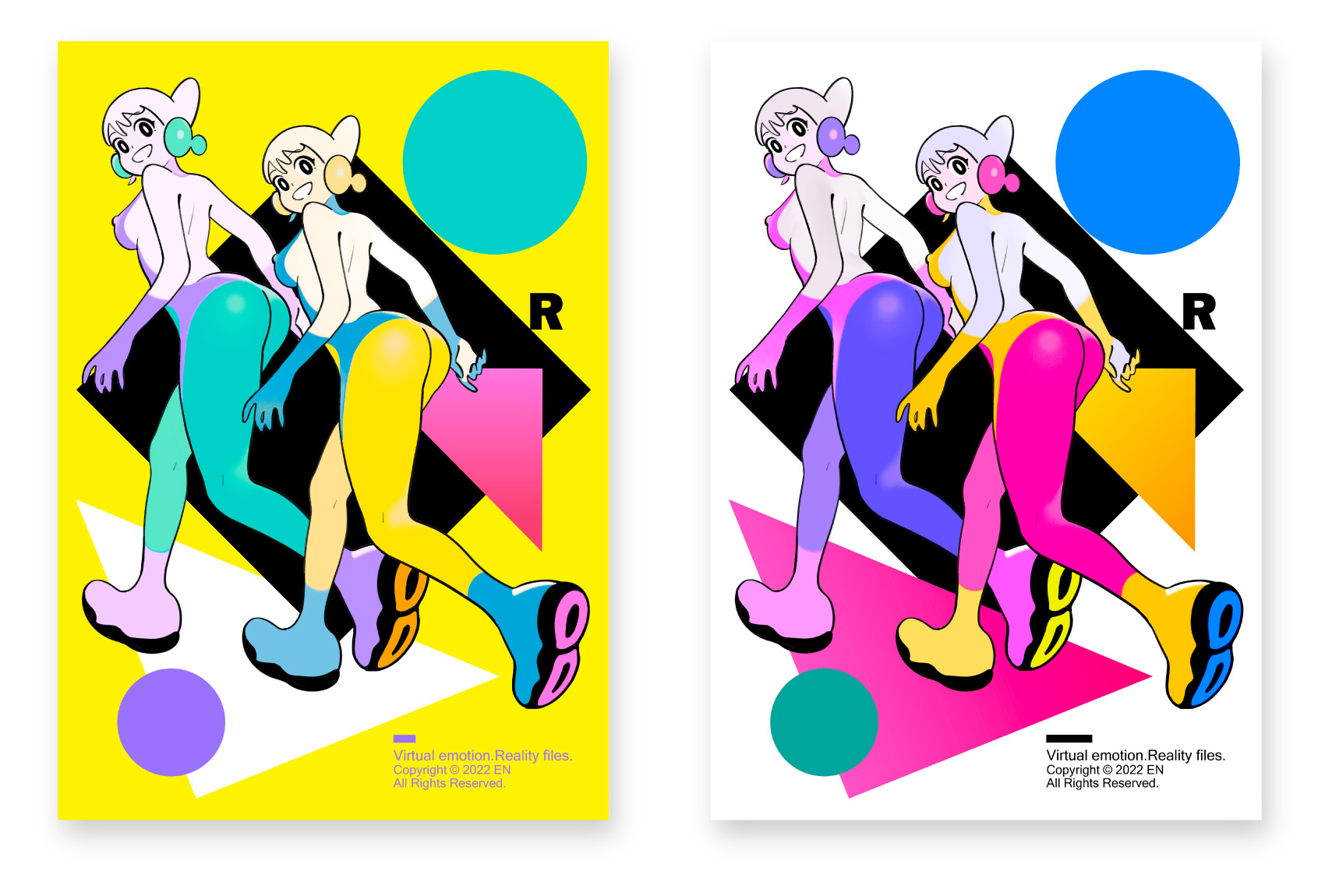 EN A-works Art giclee illustration A4 (4 sheets) -B