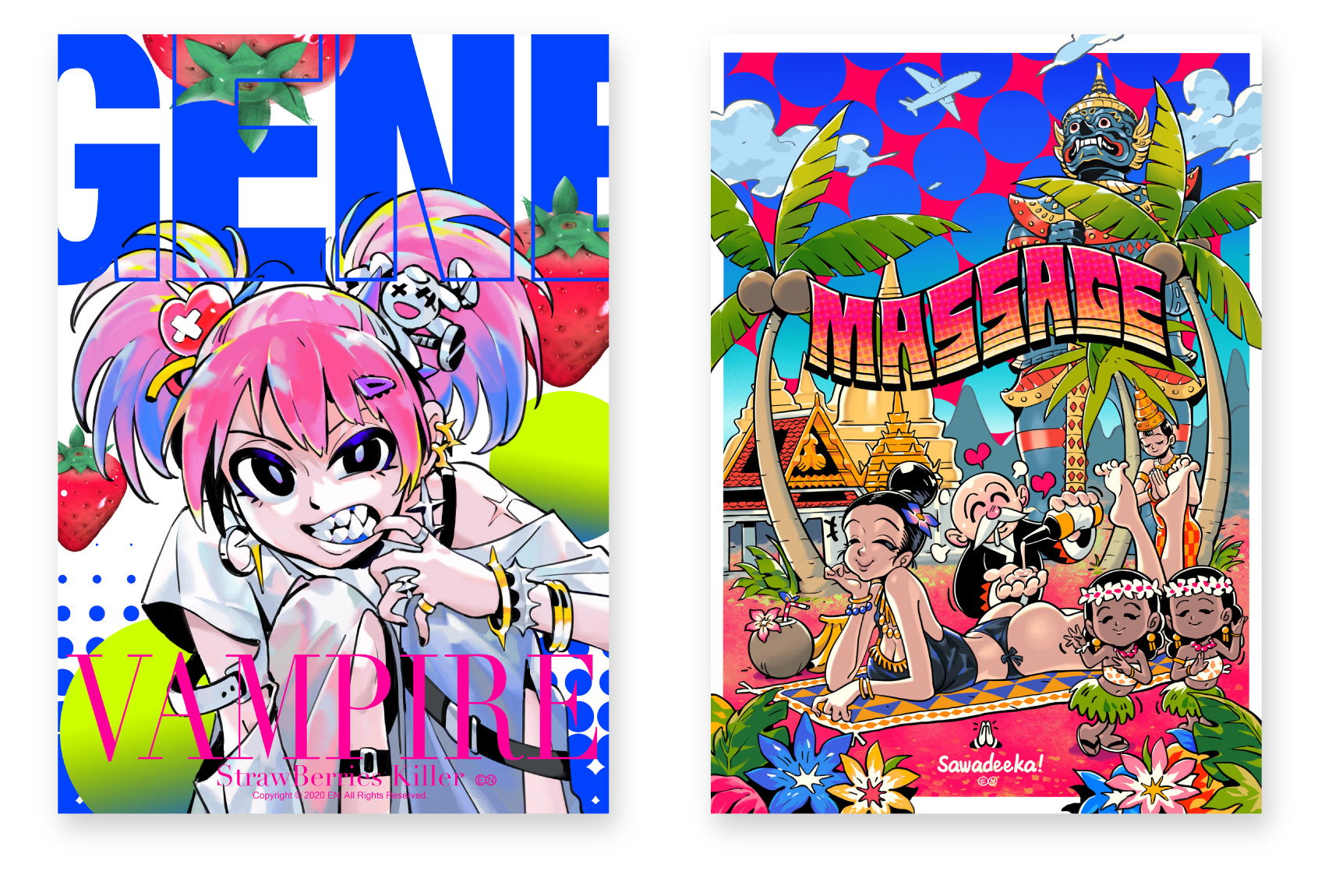 EN A-works Art giclee illustration A4 (4 sheets) - C