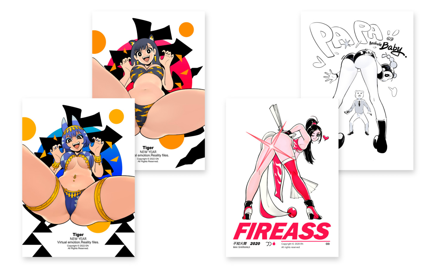EN A-works Art giclee illustration A4 (4 sheets) - E