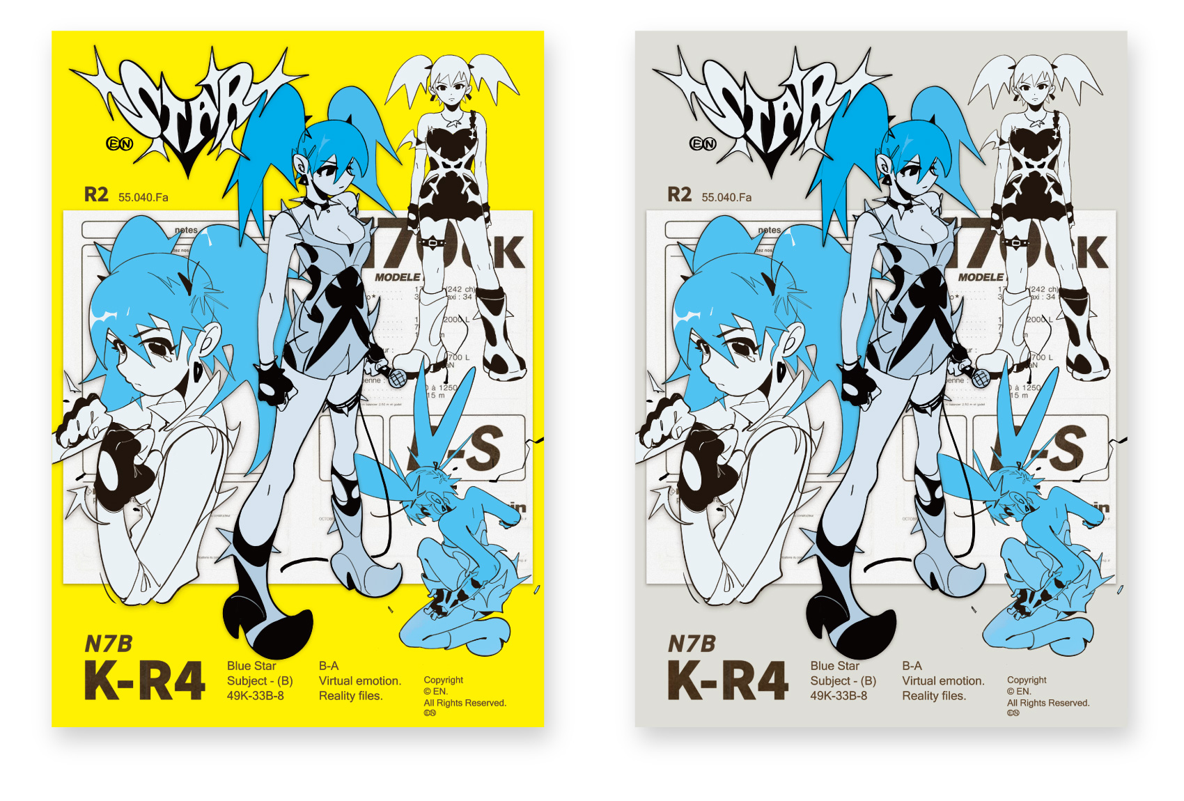 EN A-works Art giclee illustration A4 (4 sheets) - F