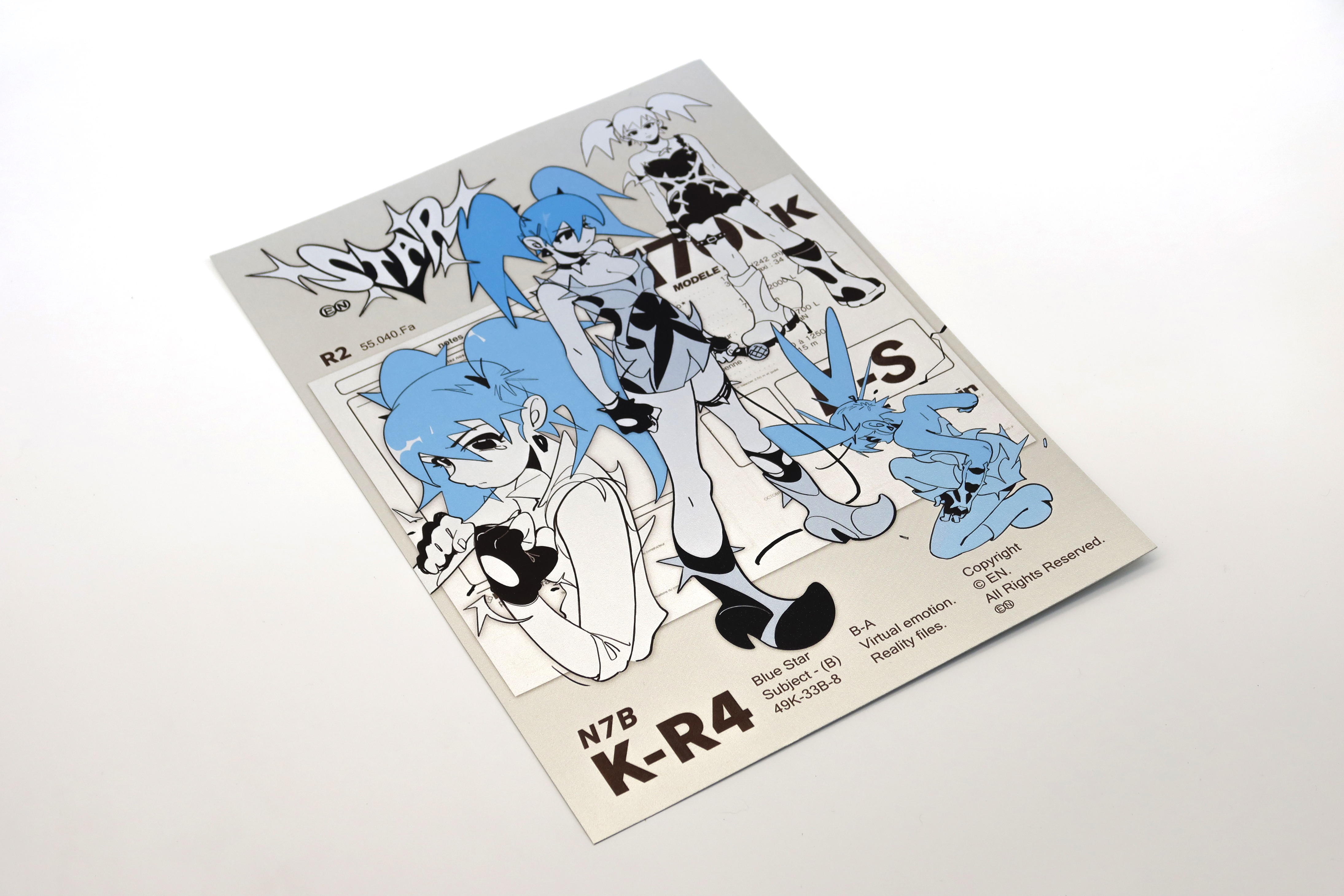 EN A-works Art giclee illustration A4 (4 sheets) - F