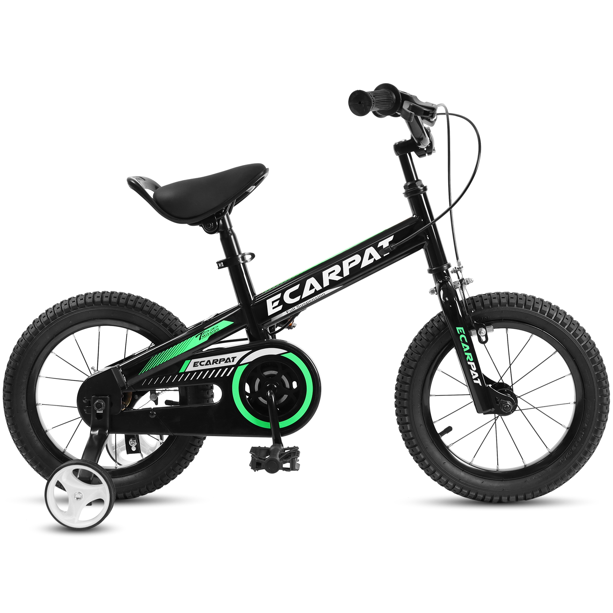 POWANLI 16“ Kids Bike With Removable Training Wheels And Adjustable Seat Post for Boys Girls Ages 4-8 Years Black Color