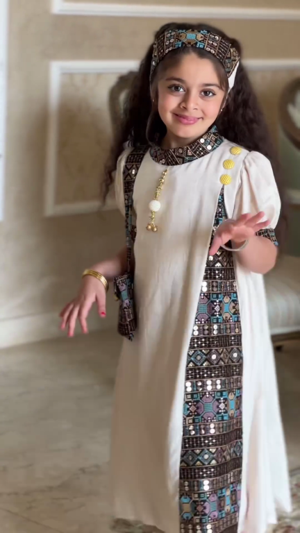 2024ss children's ethnic elements printed Indian dress