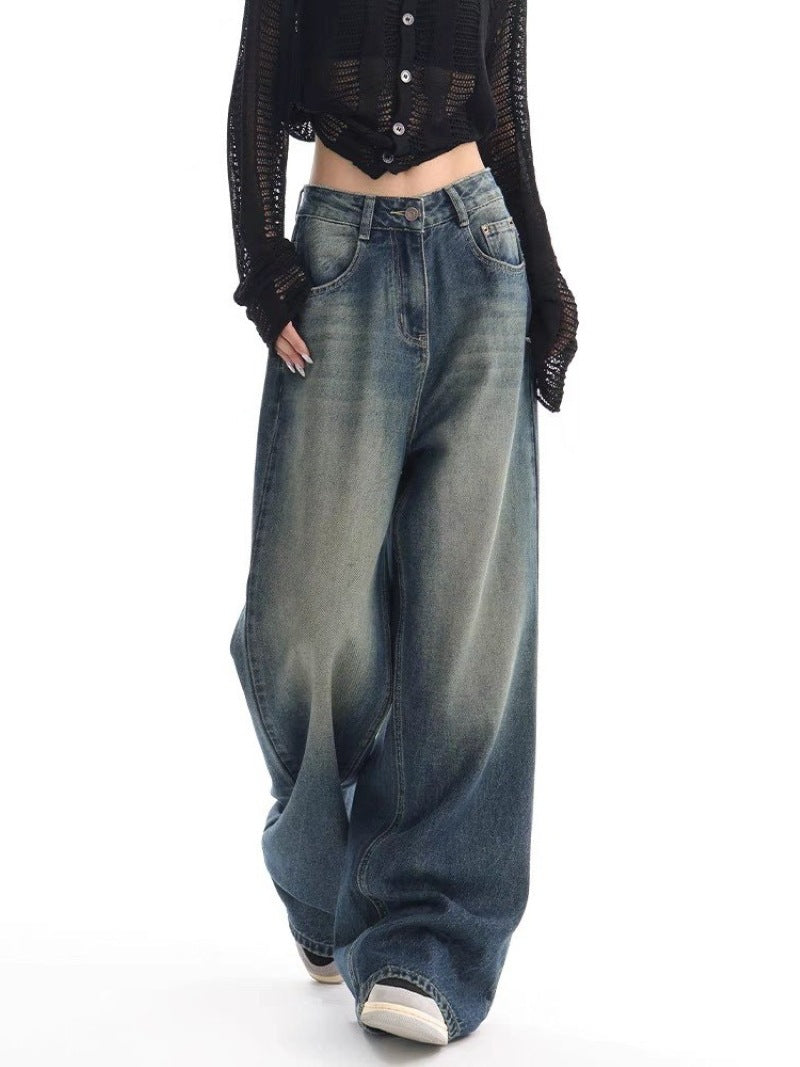 New American Retro Washed Jeans For Women