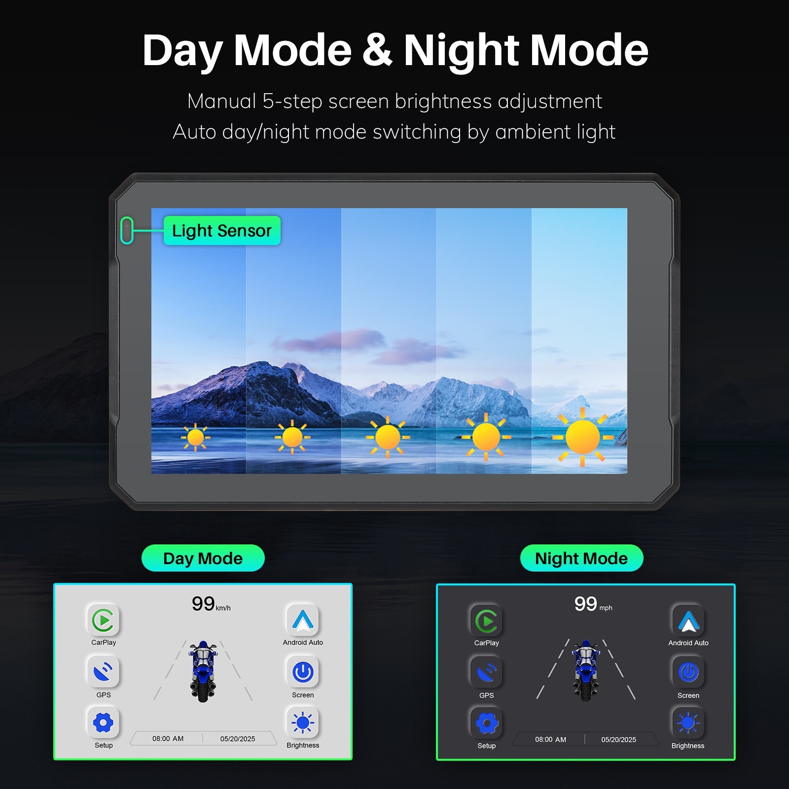 7 Inch Carplay Android Auto BMW Moto Stereo OEM for BMW R1200GS R1250GS S1000XR