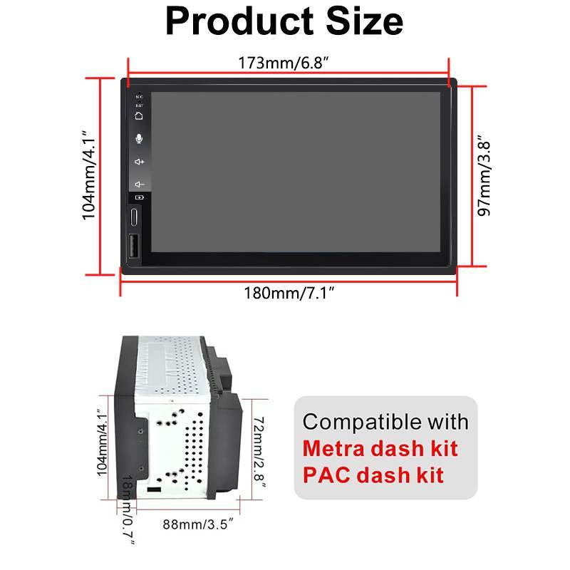 Car Stereo Support Wireless CarPlay & Wired Android Auto