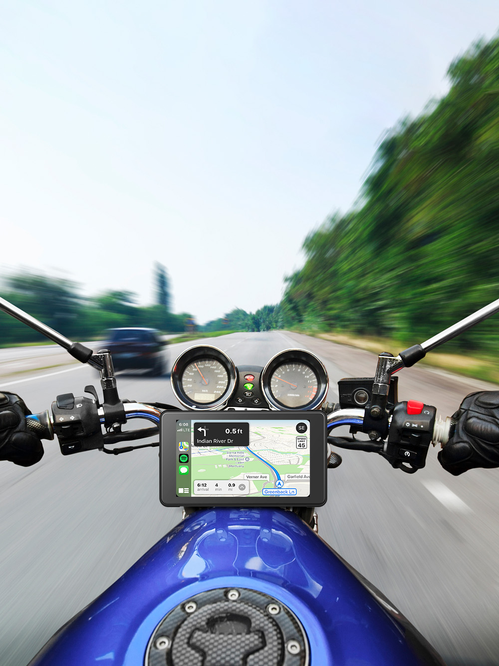 5 Inch Motorcycle CarPlay Navigator Portable Waterproof Screen