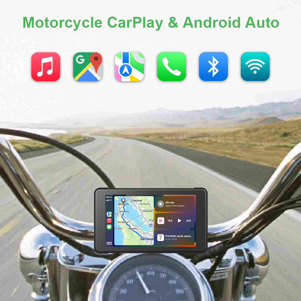 5 Inch Motorcycle CarPlay Navigator Portable Waterproof Screen