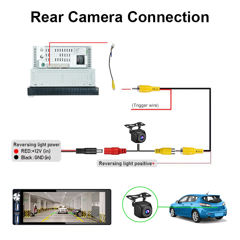 6.9" Touch Bluetooth Single Din Car Stereo For Apple/Android CarPlay With 2GB + 32GB  