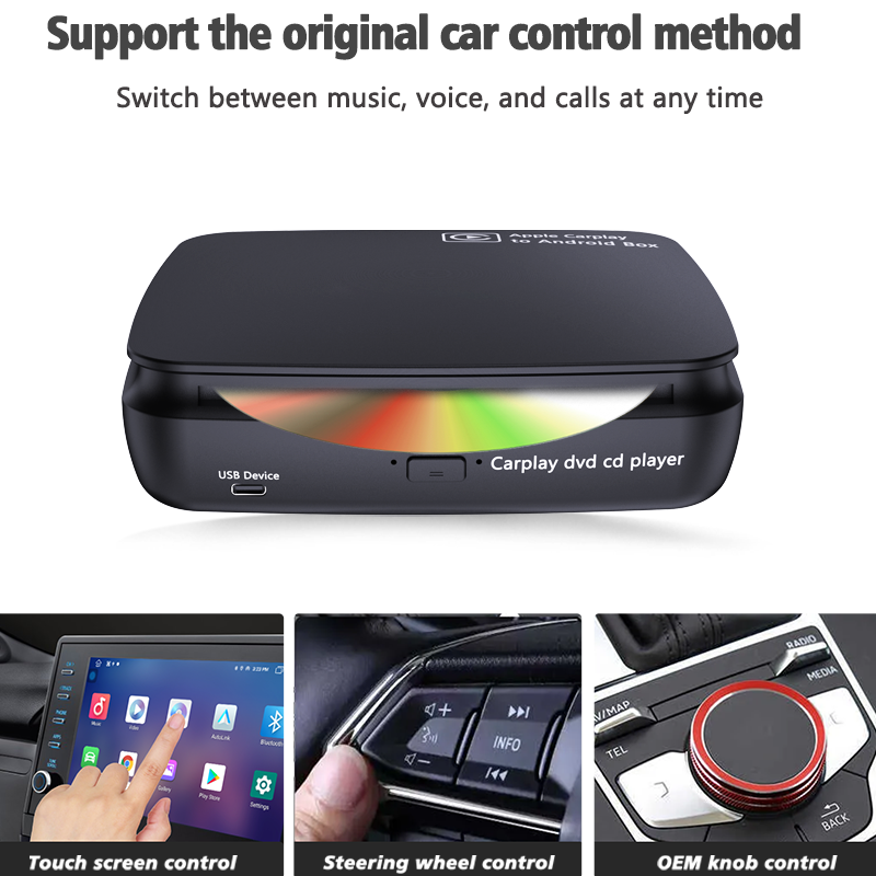 IYING Exclusive Android 13.0 Wireless CarPlay AI Box with Carplay DVD/CD Player