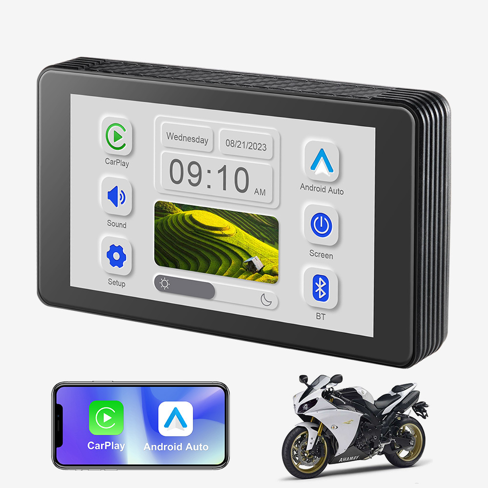 IYING M5 5 Inch Wireless Motorcycle Stereo Systems Portable Dual Bluetooth Waterproof Screen 