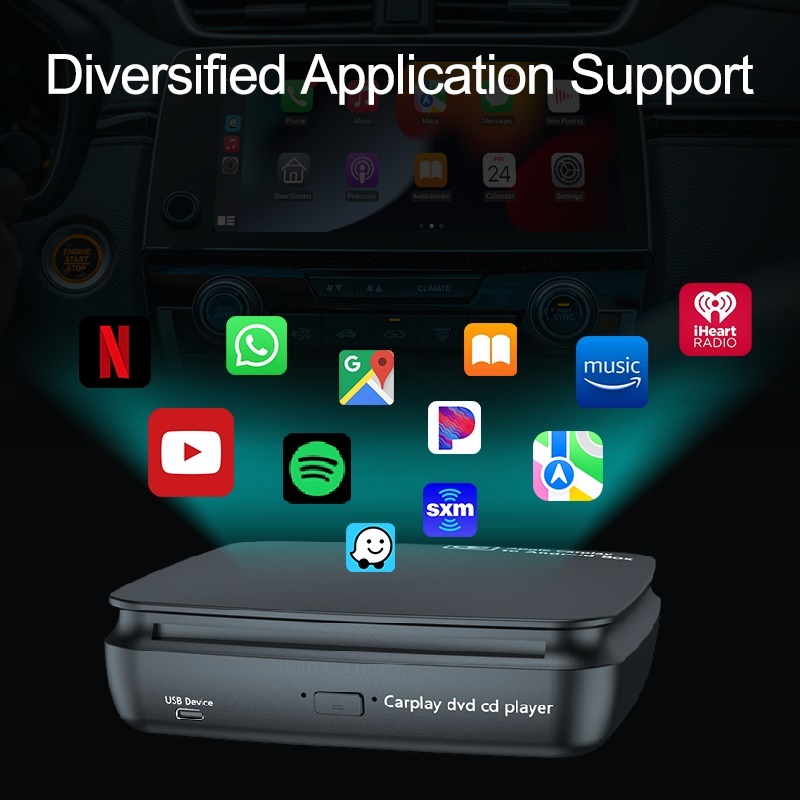 IYING Exclusive Android 13.0 Wireless CarPlay AI Box with Carplay DVD/CD Player