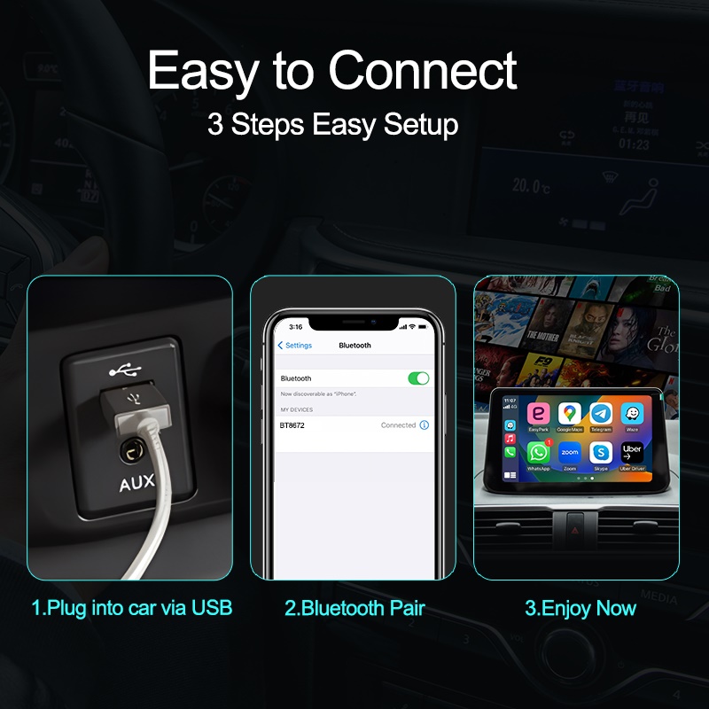 IYING Exclusive Android 13.0 Wireless CarPlay AI Box with Carplay DVD/CD Player